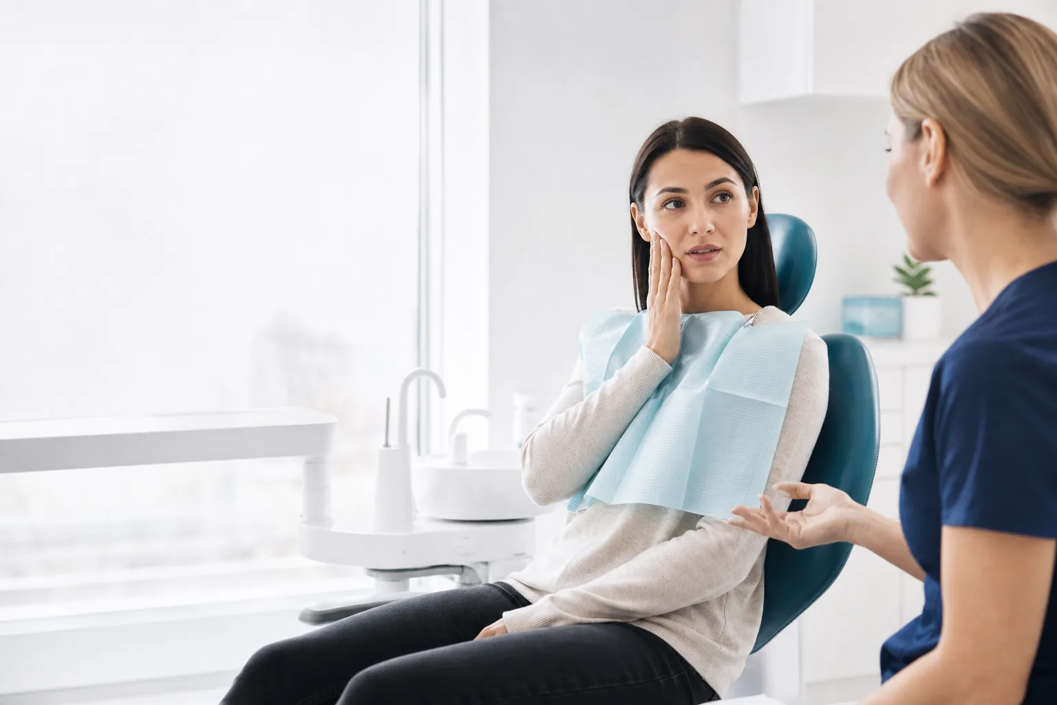 Illustrative emergency dental consultation